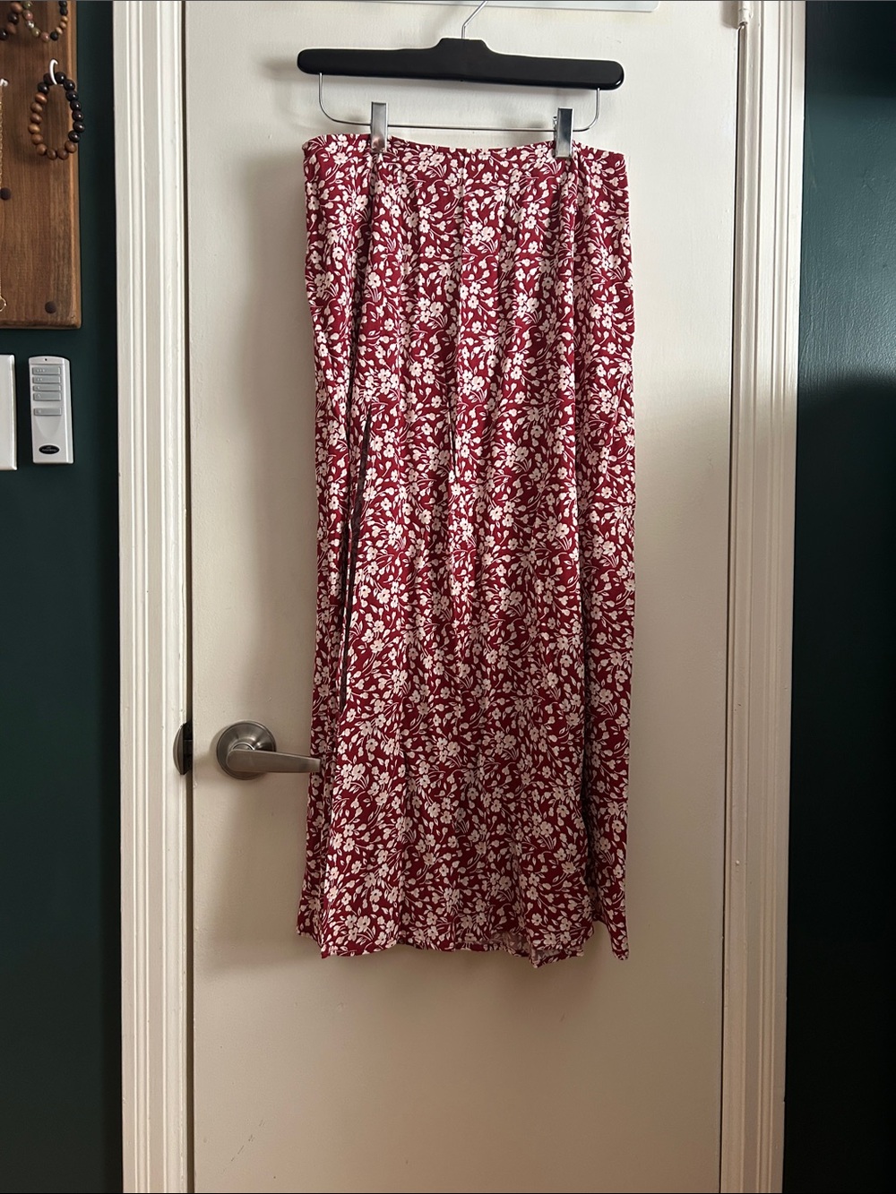 Reformation Red Floral Maxi Skirt